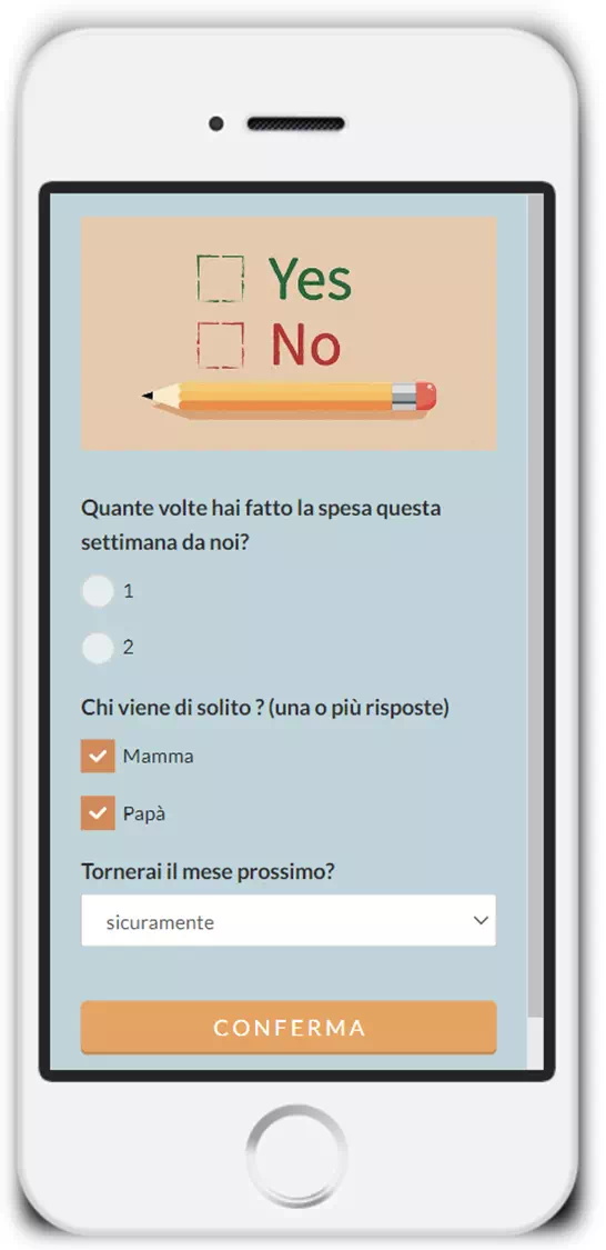 landing page per la conduzione di sondaggi e la raccolta delle risposte in tempo reale