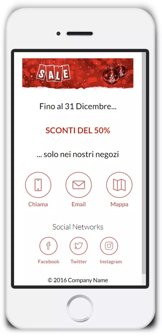 landing page promozionale per attirare il cliente nel punto vendita